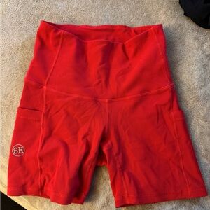 Stylish Red Women's Bike Shorts